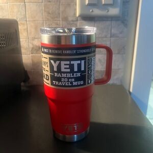 Yeti 20oz travel mug with handle and lid. Brand new!